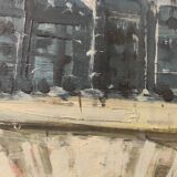 Oil on canvas Paris bridge signed
