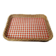 Rectangular Wicker Tray with Vichy Decor L: 44 cm Vintage
