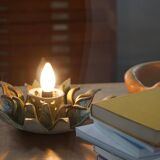 Mid-20th century ceramic sun wall lamp or decorative wall sculpture, 1960s.