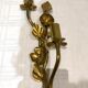 Paire d’appliques fleurs et feuilles laiton