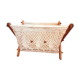 Porte-revue bohème en macramé et perles, années 60