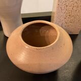 Series of 5 vintage beige ceramic vases