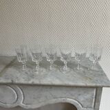 Set of six Bayel Champagne crystal stemmed glasses
