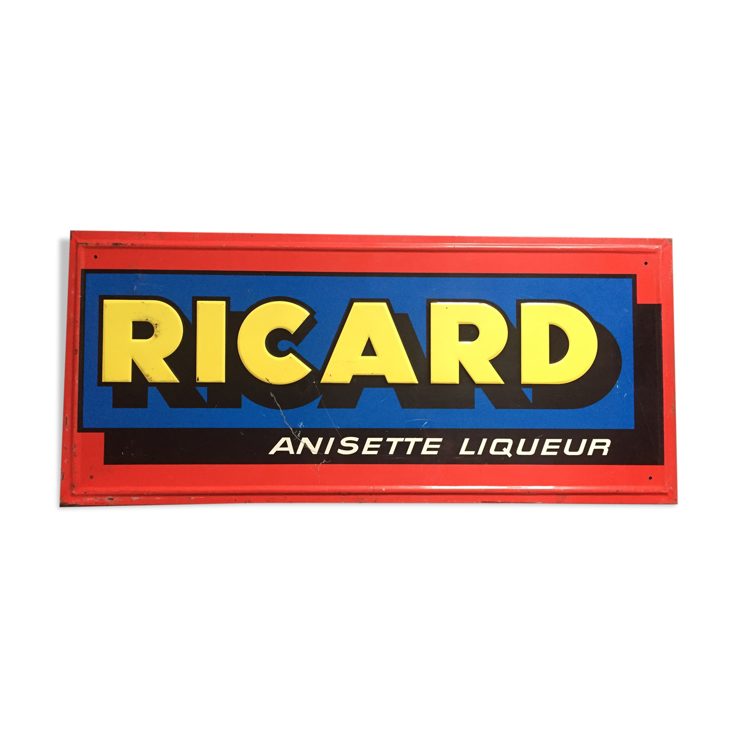 Former sheet metal plate "Ricard Anisette Liqueur" 22x49cm 1960