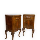 Tables de chevet italiennes en noyer, années 1930/1940