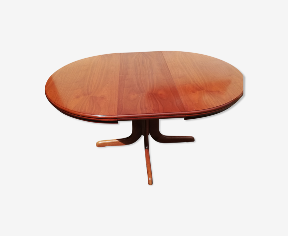 Table ronde vintage à rallonge intégrée