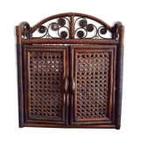 Vintage rattan wall shelf
