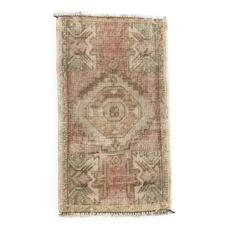 Petit tapis turc vintage 89x50 cm, Short Runner, Tribal, Shabby, Mini Tapis