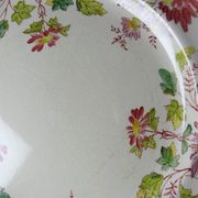 4 antique dessert plates Longchamp Daisies ironstone polychrome