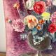 Summer flower bouquet, watercolour on double-sided paper.