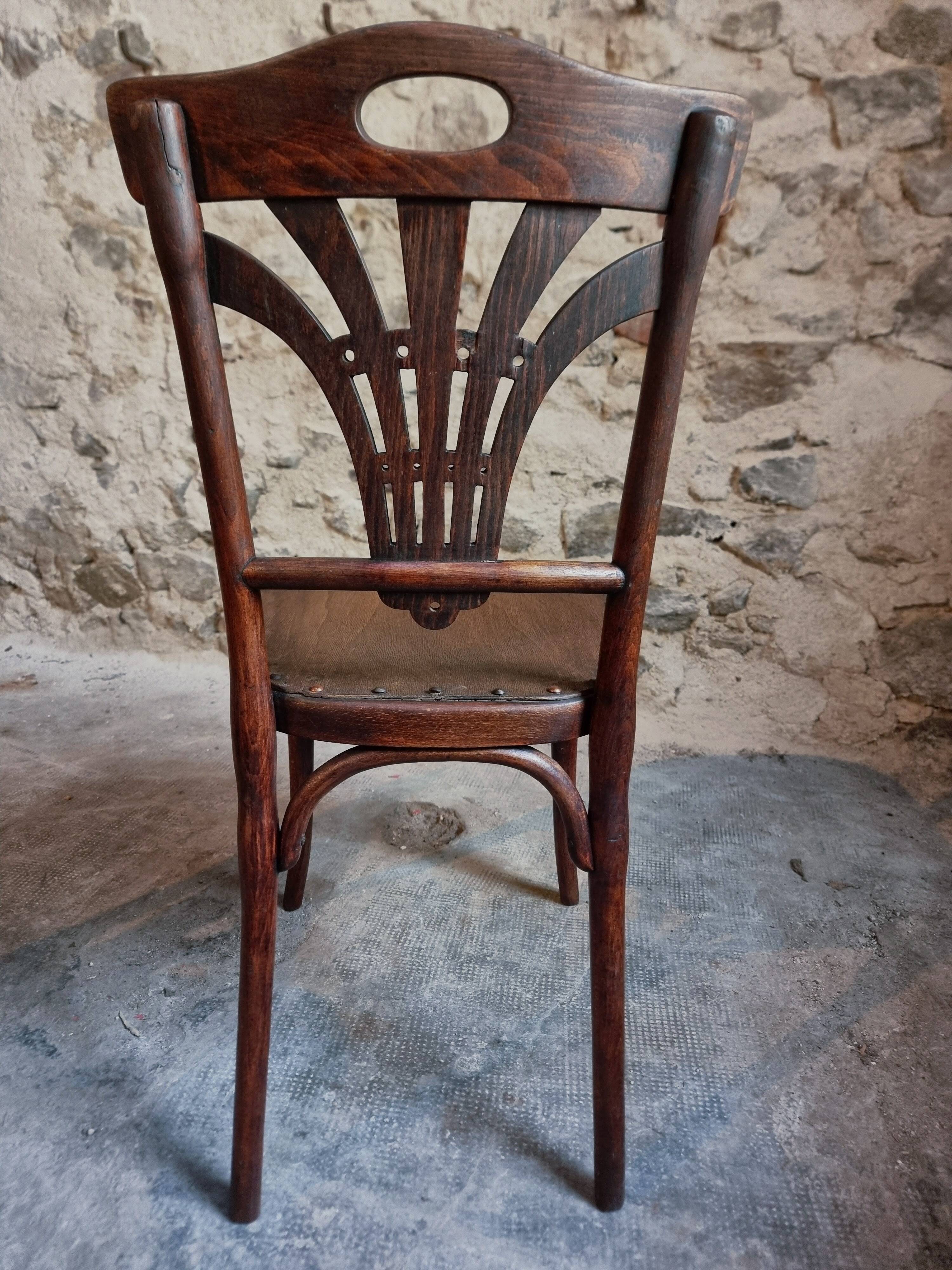Ensemble de 4 chaises bistrot françaises anciennes Thonet – vers 1920