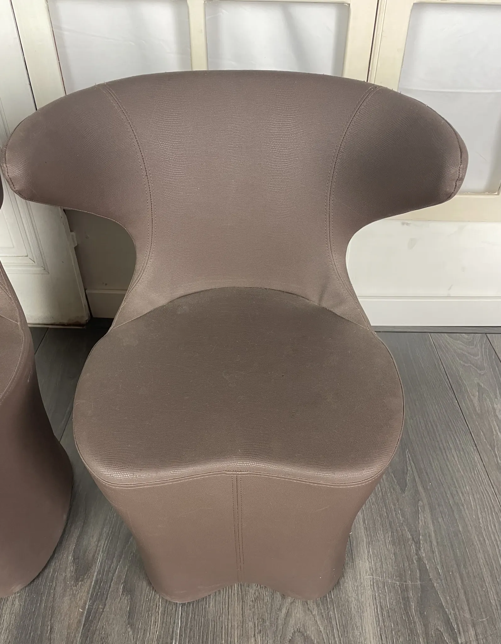Pair of faux leather armchairs from the 1980s