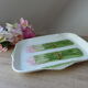 Antique asparagus dish - vintage slurry ceramic