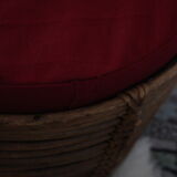 Beautiful pouf/stool/rattan sofa end 1960