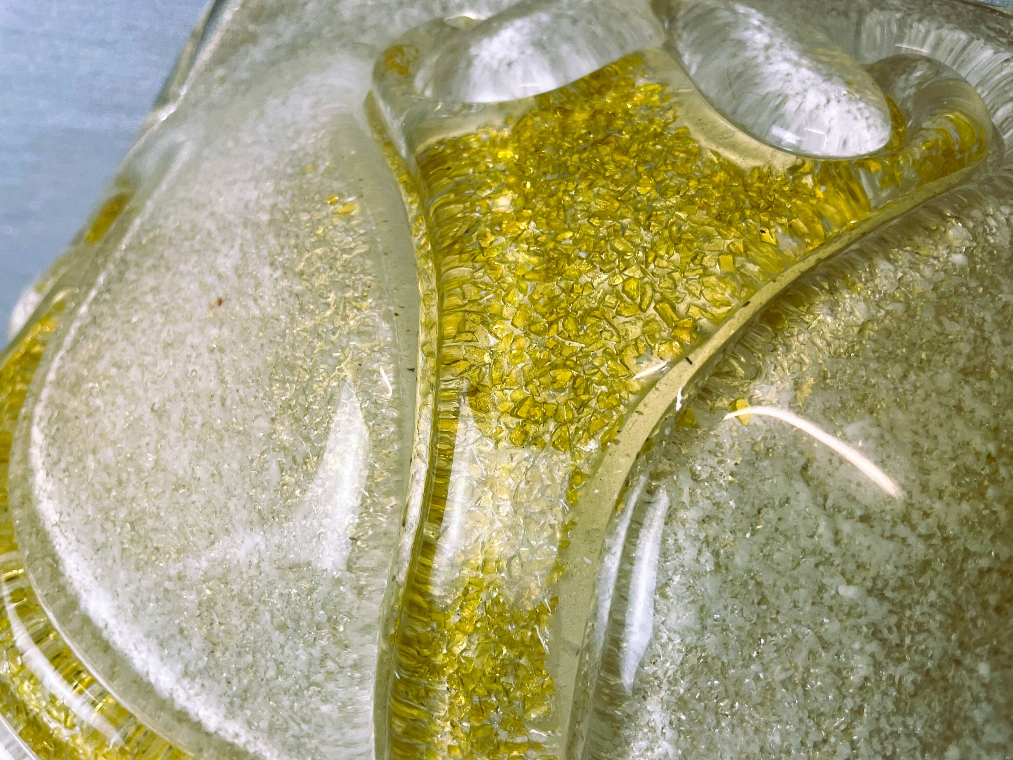 Murano glass effect flush mount light