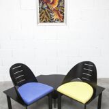 Set of 2 armchairs and coffee table designed by Patrice Bonneau, Genexco edition, 19