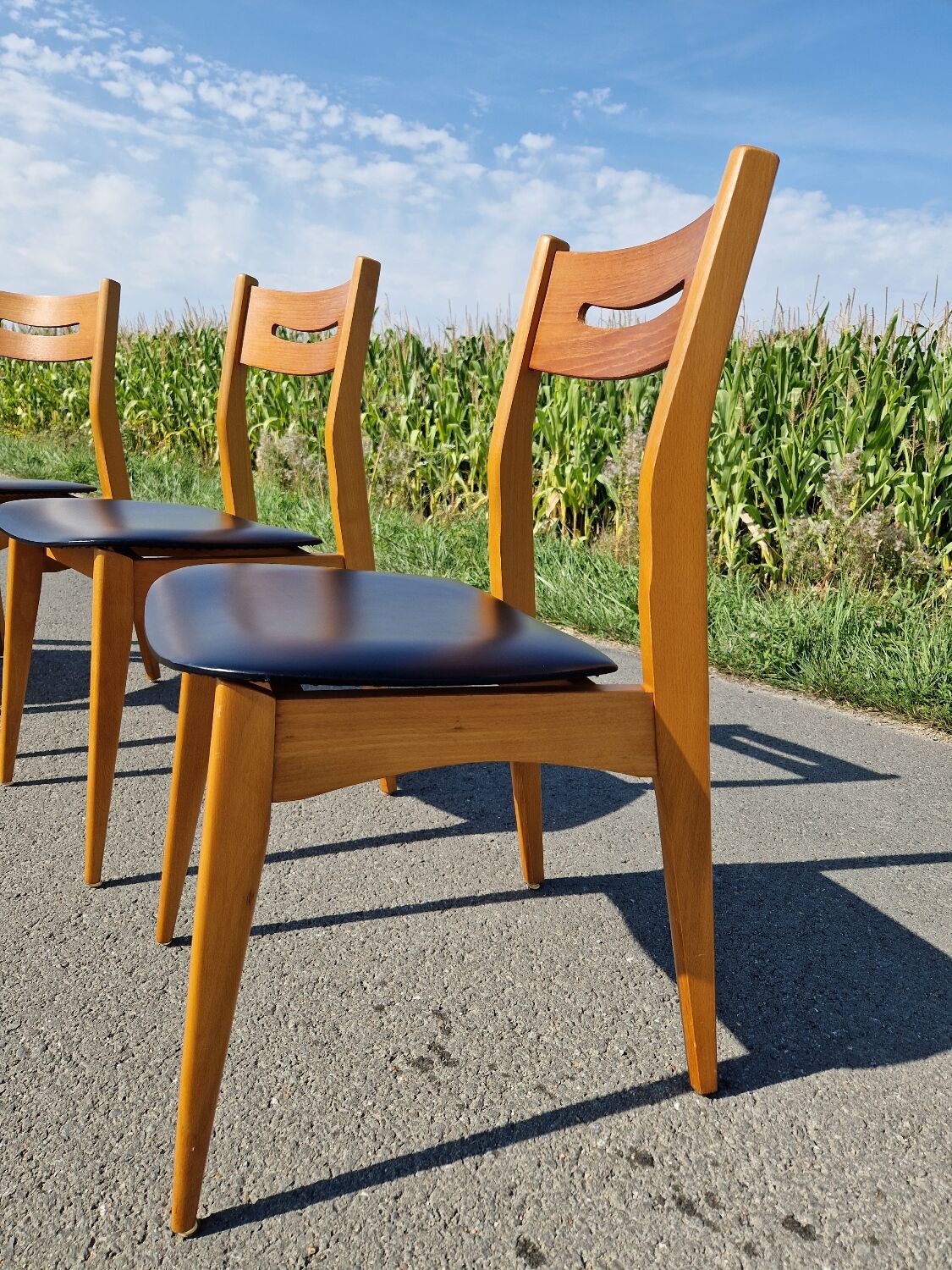 Set of 4 vintage Scandinavian style chairs from the 60s
