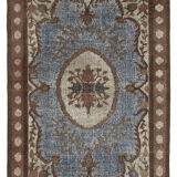 Handmade Distressed Oriental 1980s 210 cm x 306 cm Brown Carpet