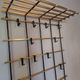 Wall mounted brass and metal coat and hat rack, 1960s