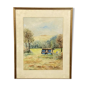 Aquarelle vers 1930 signée en bas a droite, Albert Lamartine Revaleon (1903-1944)