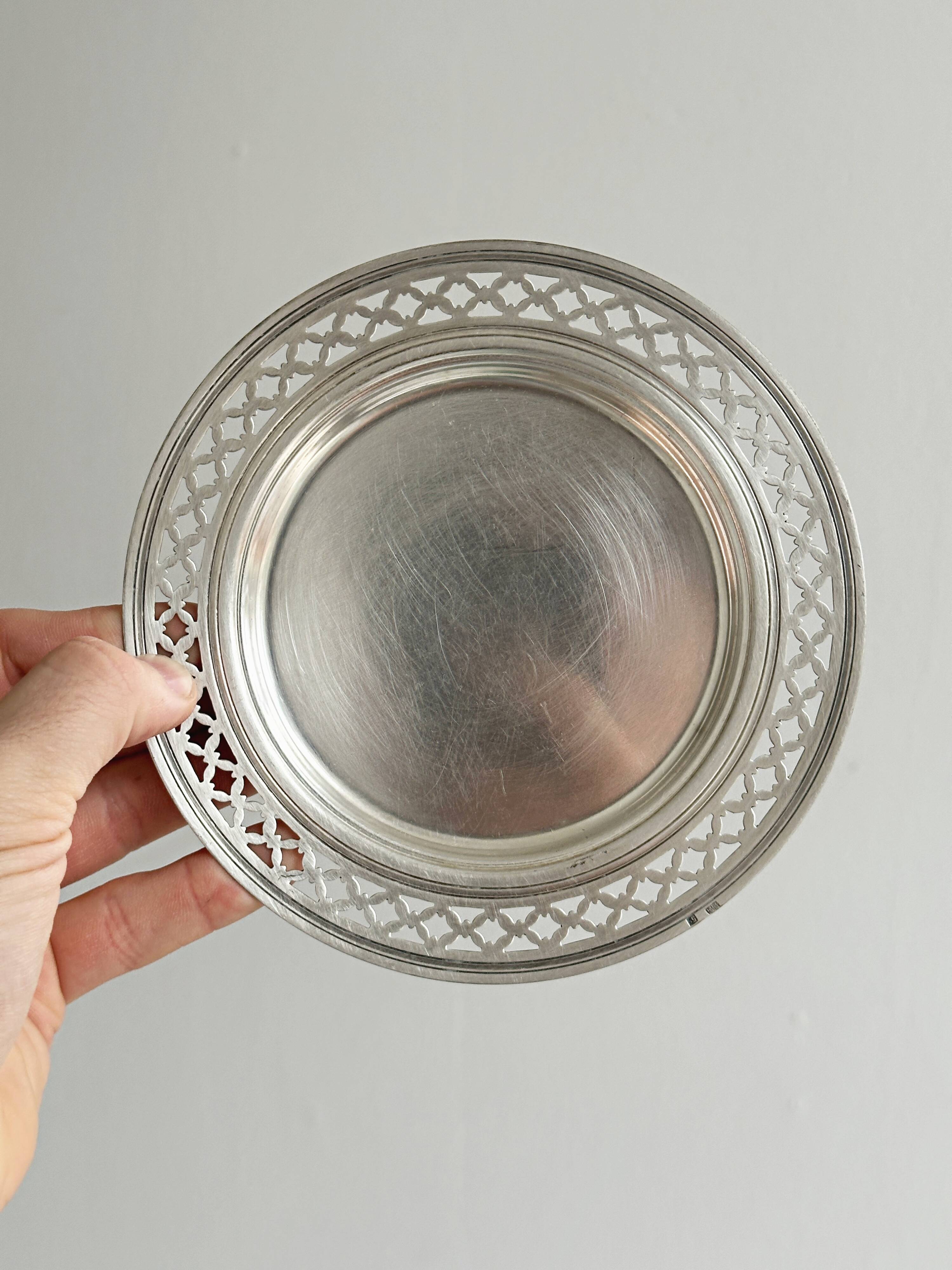 antique metal butter dish