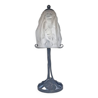 Lampe Art Deco tulipe de F. HUBENS