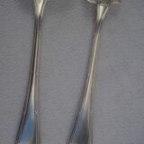 Fish service and its 6 silver-plated cutlery, crossed ribbon model