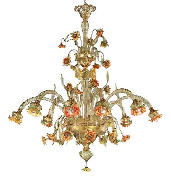 Artistic Venetian Sunflowers Murano Glass Chandelier by Simoeng