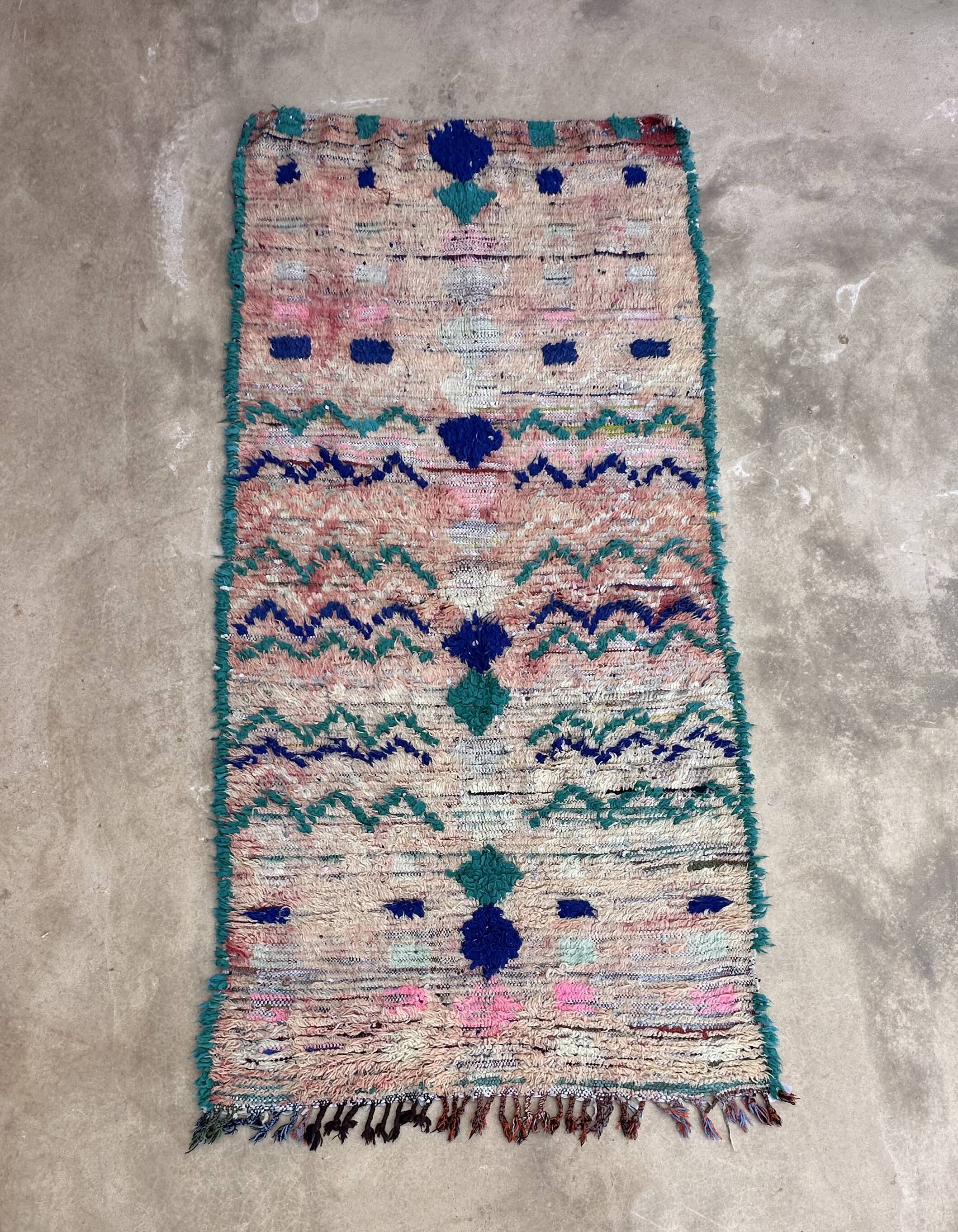 Colorful boujad Moroccan rug - 115 x 239 cm