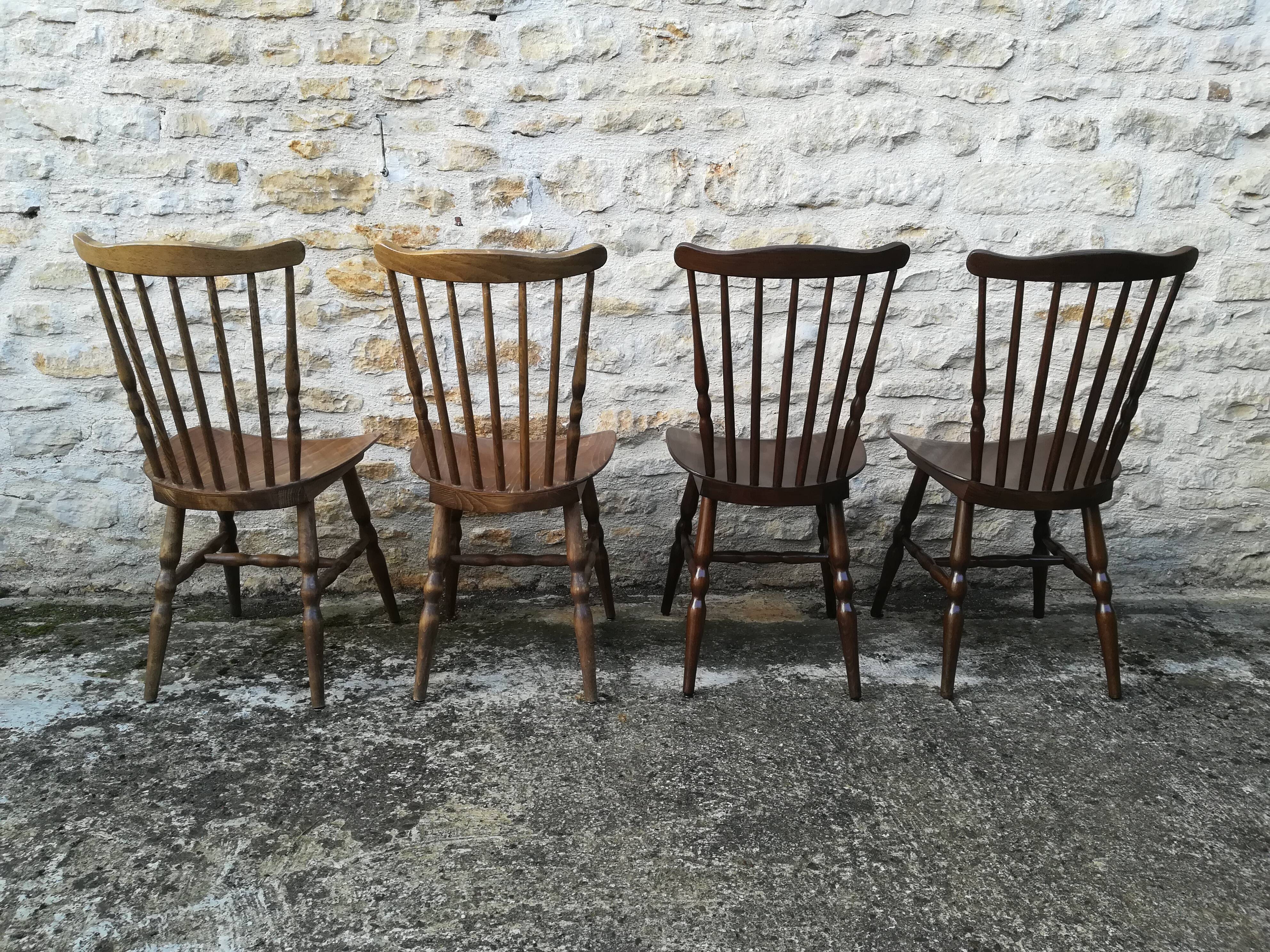 Mismatched bistro chairs