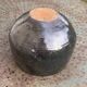 Glazed ceramic pot cover, brown, vintage 1970