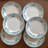 6 ironstone plates, Guadeloupe model
