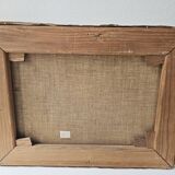 Old painting - Oil on canvas Lake Geneva Chateau de Glérolles (Switzerland)