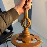 Lampe de table en bois italien vintage des années 50
