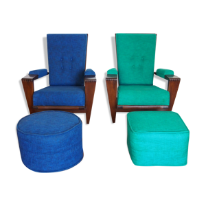 Paire de fauteuils André