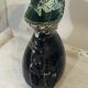 Sculptural pitcher Vallauris in glazed ceramic green and brown, France
