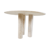 Round Italian travertine table from the 1970s
