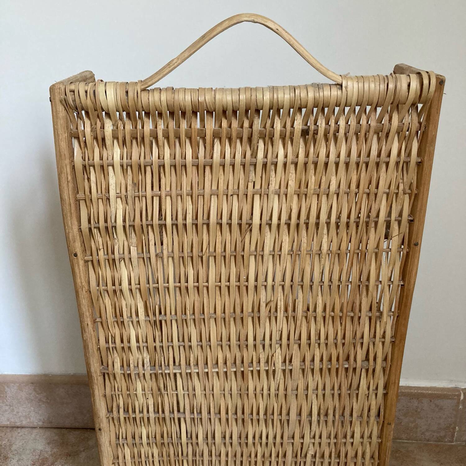 Vintage wicker wall shelf