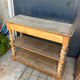 Console chêne brut massif décor végétal sculpté fin XIXe