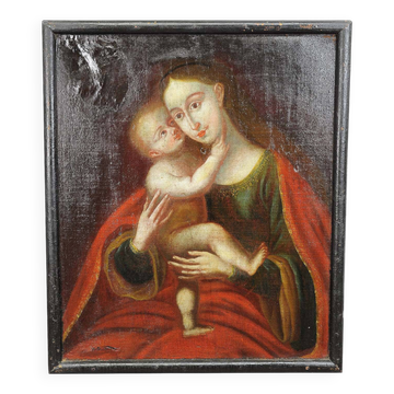 Oil painting miraculous image of Innsbruck Mary with child after Cranach