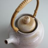 Round teapot with rattan handle Grès du Marais