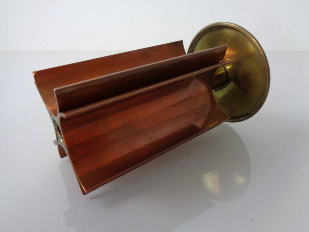 Vintage German Brutalist Candleholder in Copper and Brass, 1960s