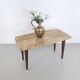 Rectangular Beech Coffee Table by Paolo Buffa with a Pink Travertine Top