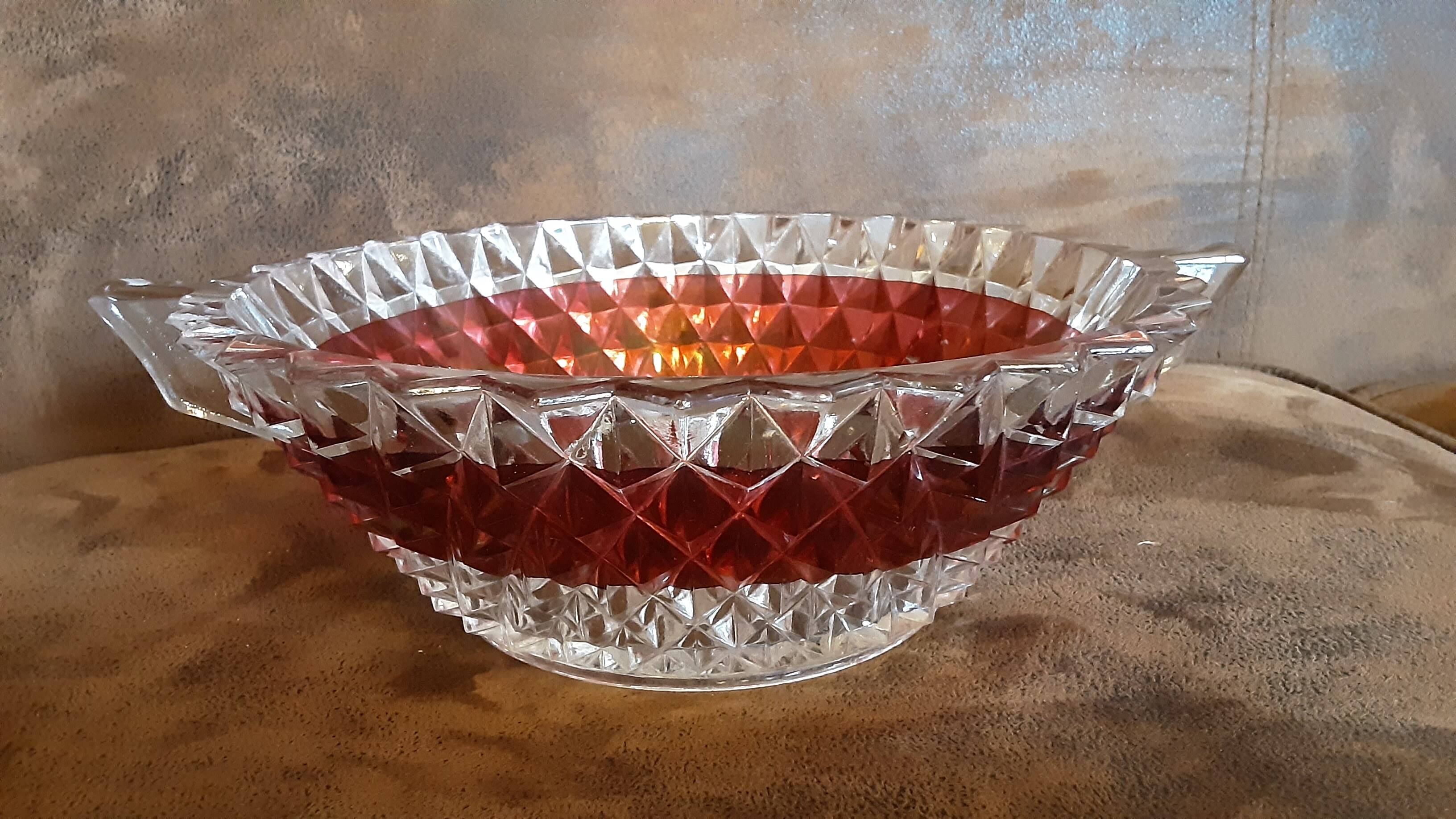 Vintage glass salad bowl