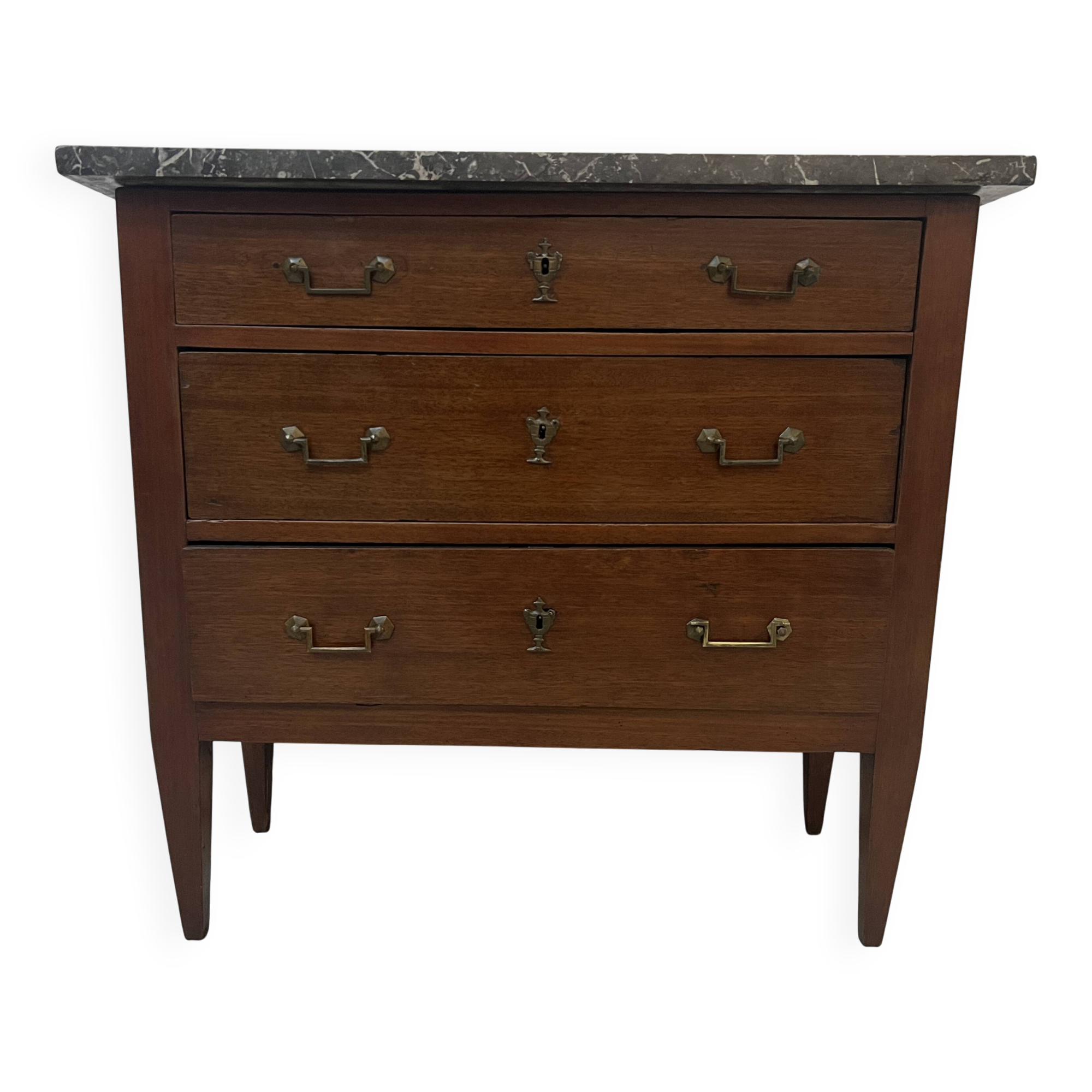 Commode de style Louis XVI en chêne massif XIX siècle