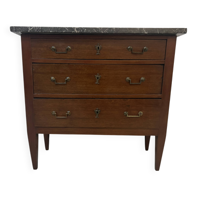 Commode de style Louis XVI en chêne massif XIX siècle