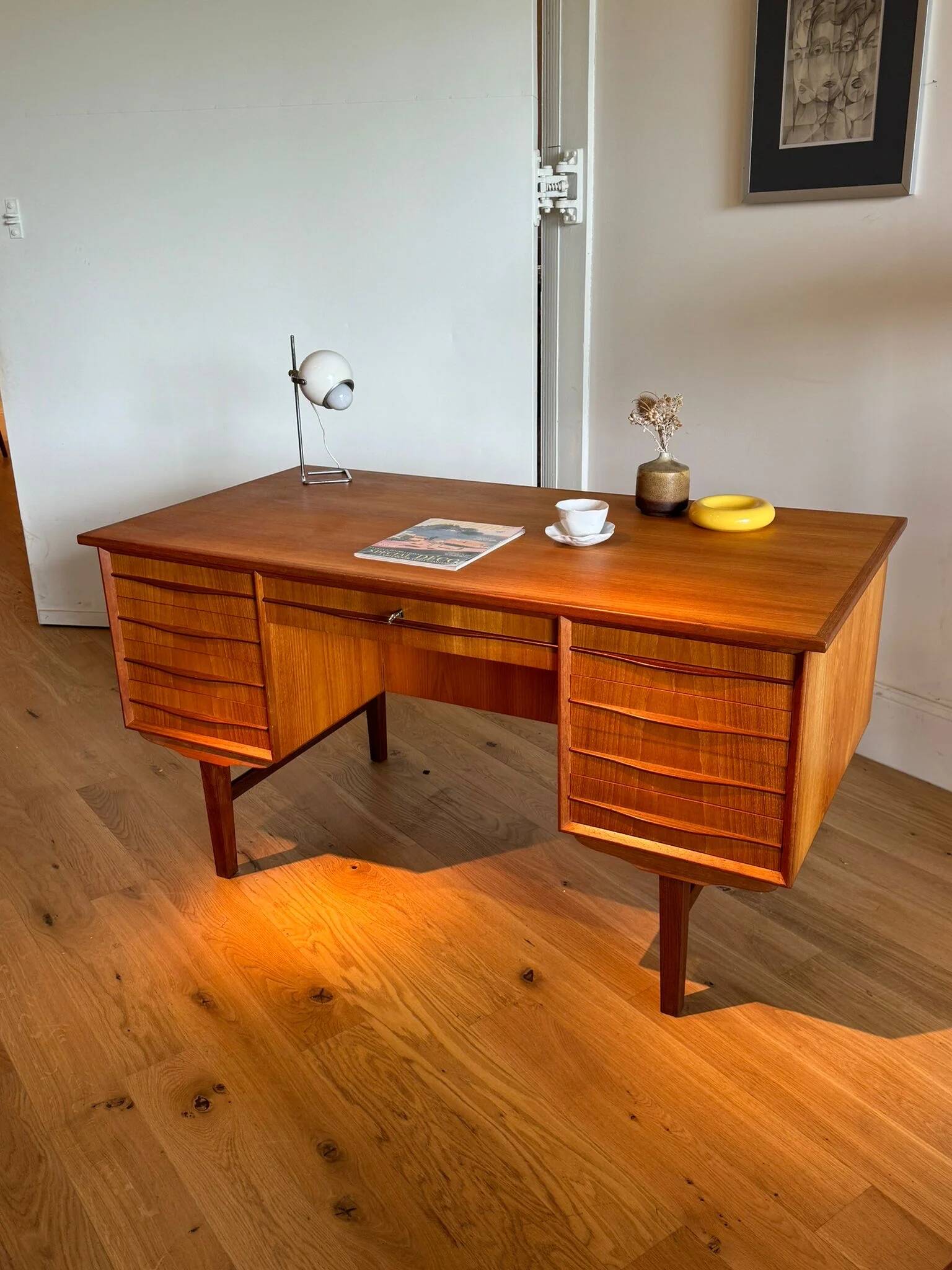 Vintage Scandinavian oak desk "Karl"