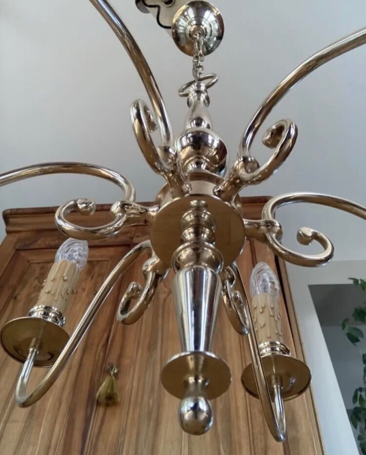 Lustre Hollandais en métal argenté XXème