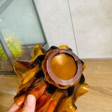 Blown glass draped candle holder