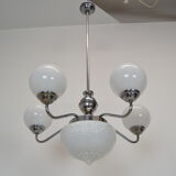 Art deco chrome chandelier,1930's.